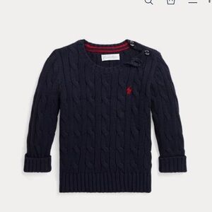 Ralph Lauren Baby Boy Navy Cable-Knit Sweater | Size 9 months |